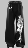 Snapter black straight-fit baggy pants